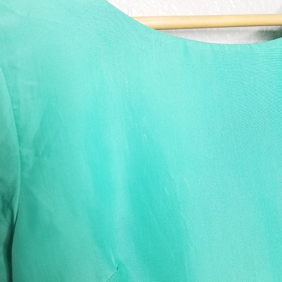 Altar'd State Bow Mini Dress Pleated Peacock Green - Picture 8 of 8